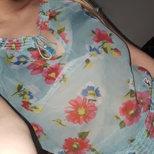 Hollister Turquoise Floral Blouse